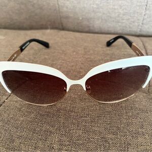 Kate Spade White and Brown Cat-Eye Sunglasses